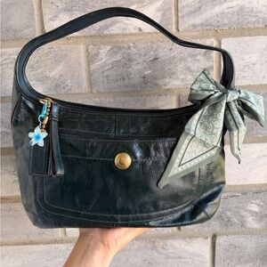 COACH Ergo Dark Green Leather Hobo Shoulder Bag Y2K Vintage RARE